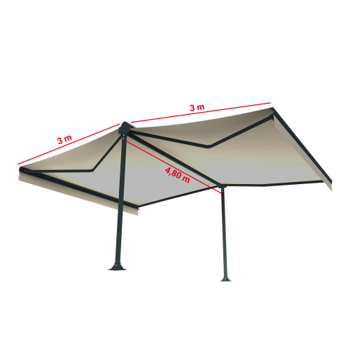 Store banne double-pente DRAGOSTE 4,80 x 3,00m Maison Cros Stores - 17 2