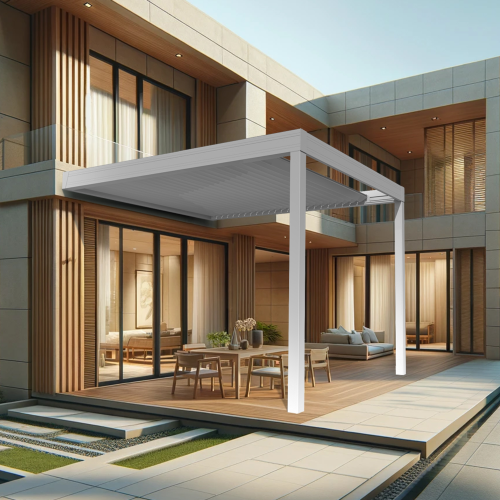 Pergola rétractable LASKA 3,50 x 3,015m Motorisé à Télécommande Maison Cros Stores - 3 2