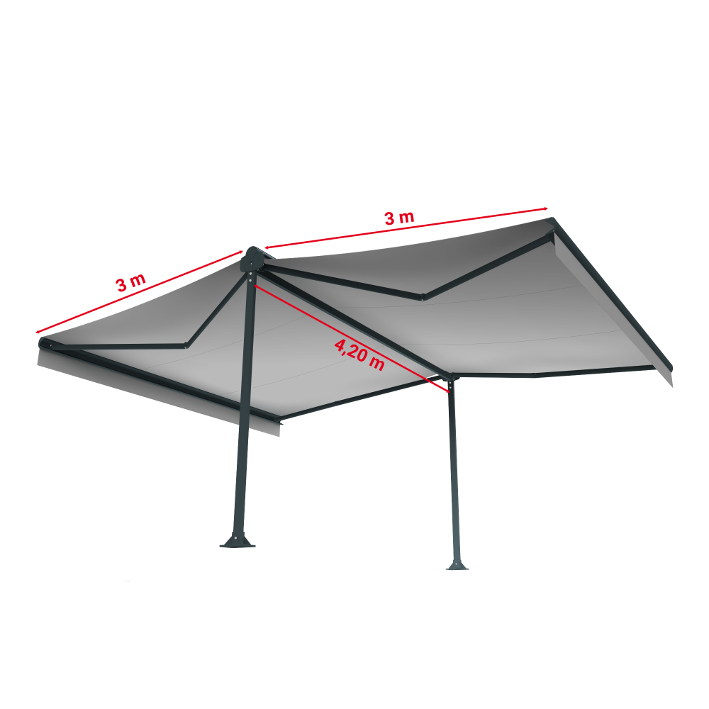 Store banne double-pente DRAGOSTE 4,20 x 3,00m Maison Cros Stores - 23