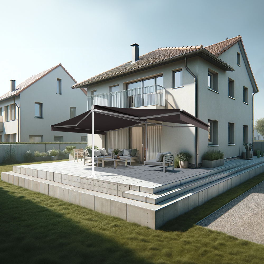 Store banne double-pente ZOLA 4,80m x 2,50m x 2 Maison Cros Stores - 5