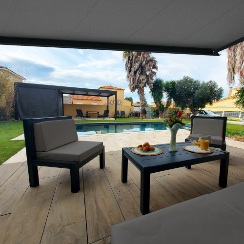 Amuri Duo - Salon de jardin et Store banne Maison Cros Stores - 1 2