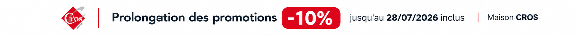 Prolongation des promotions -10%